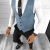 Vesta barbati eleganta slim fit blue B8154 53-5-Veste > Veste barbati elegante