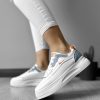 Adidasi dama casual cu talpa inalta alb cu albastru CL2403 T5-2-Incaltaminte > Incaltaminte dama > Adidasi dama