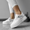 Adidasi dama casual cu talpa inalta  albi cu gri CL2331 T13-3-Incaltaminte > Incaltaminte dama > Adidasi dama