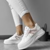 Adidasi dama casual cu talpa inalta  albi cu roz CL2331 T13-3-Incaltaminte > Incaltaminte dama > Adidasi dama