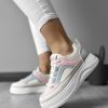 Adidasi dama casual cu talpa inalta bej cu roz CL2309 N8-3-Incaltaminte > Incaltaminte dama > Adidasi dama