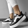Adidasi dama casual cu talpa inalta  negri cu gri CL2309 N6-3-Incaltaminte > Incaltaminte dama > Adidasi dama