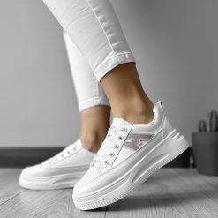 Adidasi dama casual cu talpa inalta  roz CL2402 T3-2-Incaltaminte > Incaltaminte dama > Adidasi dama