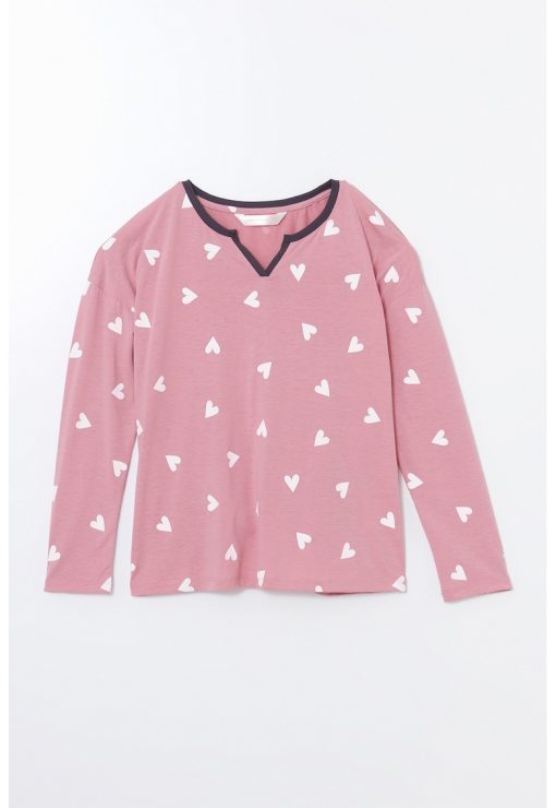 Bluza de pijama cu model inimioare-FEMEI-