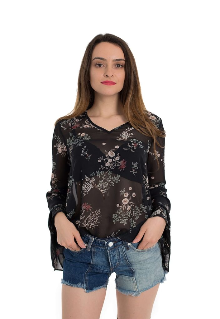 Bluza vaporoasa cu maneci tip clopot Georgia-FEMEI-IMBRACAMINTE/Bluze