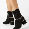 Botine dama elegante Devana negre-Botine cu toc-Botine cu toc