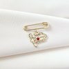 Brosa Ac de siguranta - Pandantiv Educatoare/Invatatoare – Argint 925 placat cu Aur Galben 18K - Cristal Swarovski-Argint >> Pandantive Argint personalizate