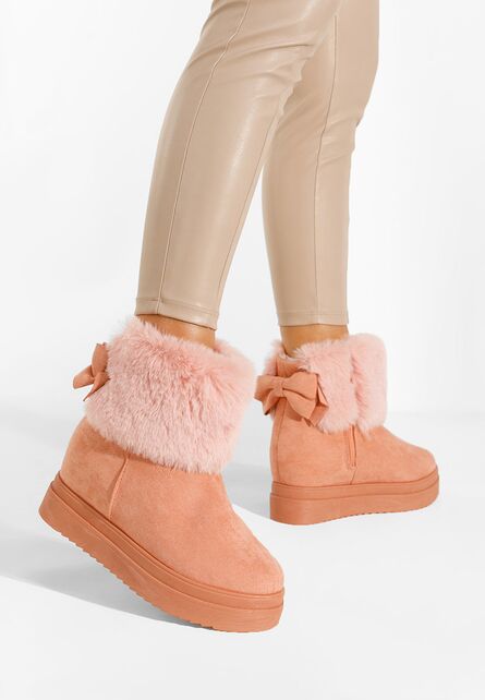 Cizme tip ugg roz Michi-Cizme cu platforma-Cizme tip UGG