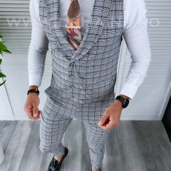 Compleu barbati  Vesta + Pantaloni cu linii roze si verzi  B4172 41-2-Costume barbati > Compleuri barbati
