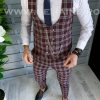 Compleu barbati grena Vesta + Pantaloni B1472  38-2.2-Costume barbati > Compleuri barbati