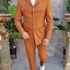 Costum SAFARI caramiziu Sacou si Pantalon C4162 6