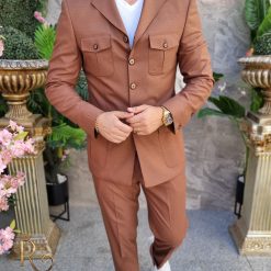Costum SAFARI maro Sacou si Pantalon C4163 4