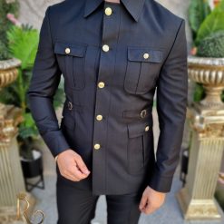 Costum SAFARI negru Sacou si Pantalon C4152 3