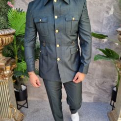 Costum SAFARI verde inchis Sacou si Pantalon C4158 8