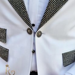 Costum alb de ceremonie MireNas Sacou Pantalon Papion C4135 4