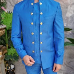 Costum albastru cu tunica Sacou si Pantalon C4148 4