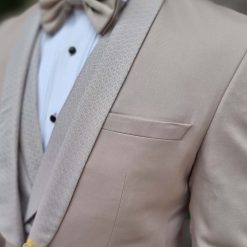 Costum ceremonie barbati bej set 4 piese pentru NASMIRE C4385 2