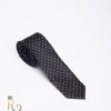Cravata de bărbați neagra cu bulinuțe  - CV673-Accesorii