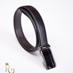 Curea din piele NEAGRA cu catarama automata metalica  - CP380-Accesorii
