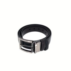 Curea din piele neagramaro two side cu catarama metalica CP53 2