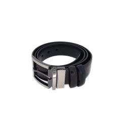 Curea din piele neagramaro two side cu catarama metalica CP53 3