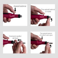 Freza Unghii Express Nails SensoPRO Milano Pila Electrica Unghii False Roz 3