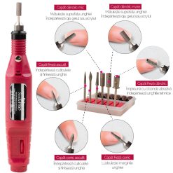 Freza Unghii Express Nails SensoPRO Milano Pila Electrica Unghii False Roz 5