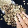 Fulgi de nea champagne gold decor iarna OEKD-CG - OEKD-W - Everin-NAIL ART ❤️