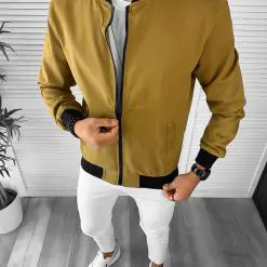 Geaca barbati de toamna  mustar 12970 Z34-Geci barbati > Geci barbati toamna