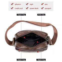 Geanta de umar pentru barbati Adrian GT1820 piele naturala maro inchis 3
