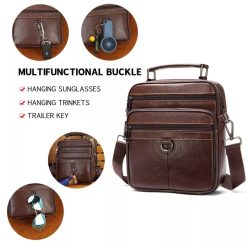 Geanta de umar pentru barbati Khai GT1816 piele naturala negru 3