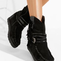 Ghete cu platforma Elix negre-Ghete cu platforma-Botine cu platforma