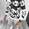 Hanorac barbati alb slim fit cu imprimeu PANDA K246 P19-2.1-Hanorace