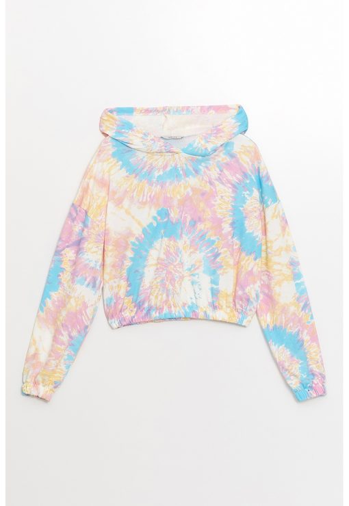 Hanorac crop cu model tie-dye-FEMEI-