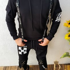 Hanorac negru cu bretele slim fit COD BZ132 2