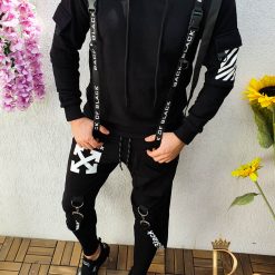 Hanorac negru cu bretele slim fit COD BZ132 3