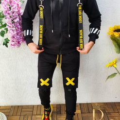 Hanorac negru cu bretele slim fit COD BZ133 2