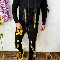 Hanorac negru cu bretele slim fit COD BZ134 2