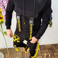 Hanorac negru cu bretele slim fit COD BZ134 3