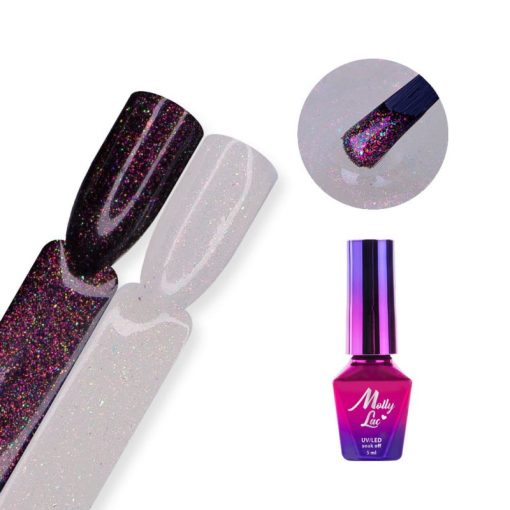 Hollywood Top Coat cu sclipici Molly Lac fara degresare- Picante - HT-P5 - Everin.ro-PRIMER BAZA TOP ❤️