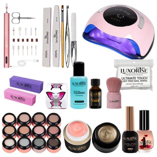 Kit Unghii Gel LUXORISE Exclusive Elite + Freza & Lampa UV / LED-Kit Unghii > Kit Unghii Gel