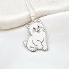 Lantisor cu pandantiv Pisica Pufoasa - Argint 925-Toate >> Argint 925 >> Lantisoare Argint