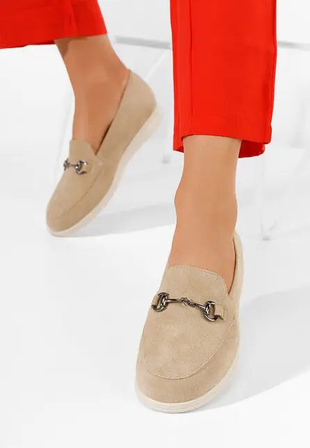 Mocasini dama piele Elvia B V2 bej-Mocasini Dama-Mocasini piele naturala