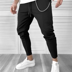 Pantaloni barbati casual negri 10056  O2-5.2-Pantaloni > Pantaloni de trening