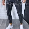 Pantaloni barbati casual regular fit gri in dungi B1301     106-Pantaloni > Pantaloni casual