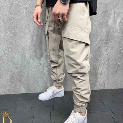 Pantaloni barbati casuala cu buzunare laterale slim-fit