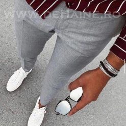 Pantaloni barbati eleganti gri  B1329 B14-3-Pantaloni > Pantaloni eleganti