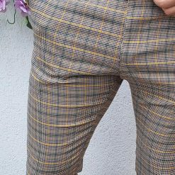 bej cu carouri verzi si galbene - PN387-Reduceri