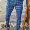 Pantaloni de barbati albastru patratele
