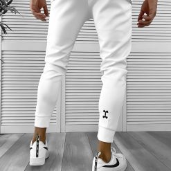 Pantaloni de trening albi  silon  conici 12379 K1-4-Pantaloni > Pantaloni de trening